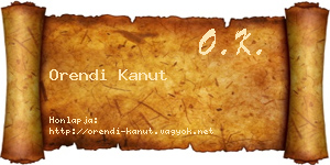 Orendi Kanut névjegykártya